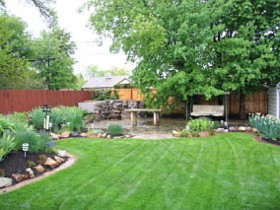 mature landscaped garden