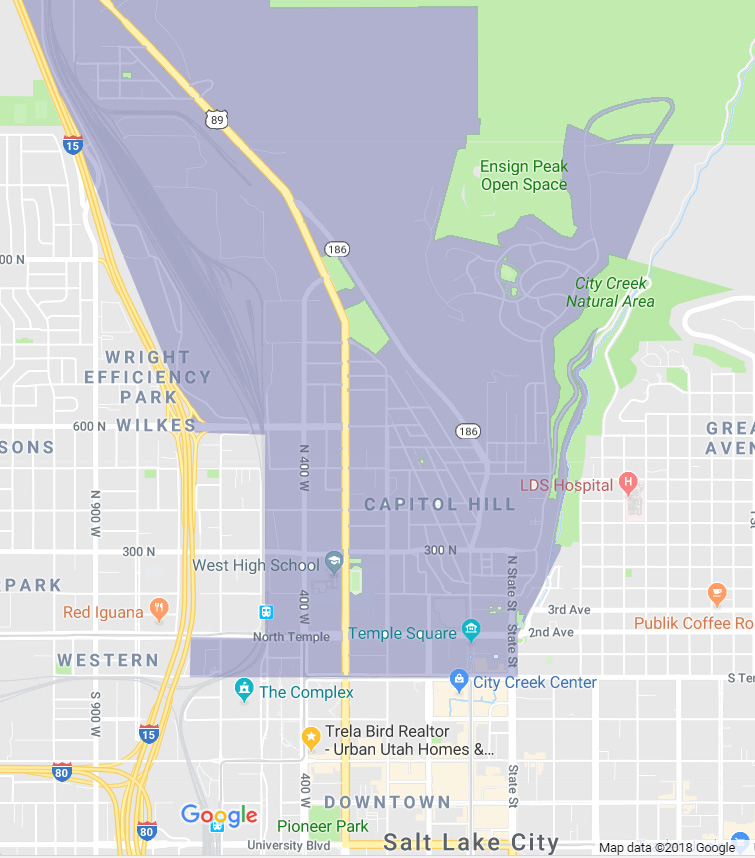 Capitol Hill Map Salt Lake City