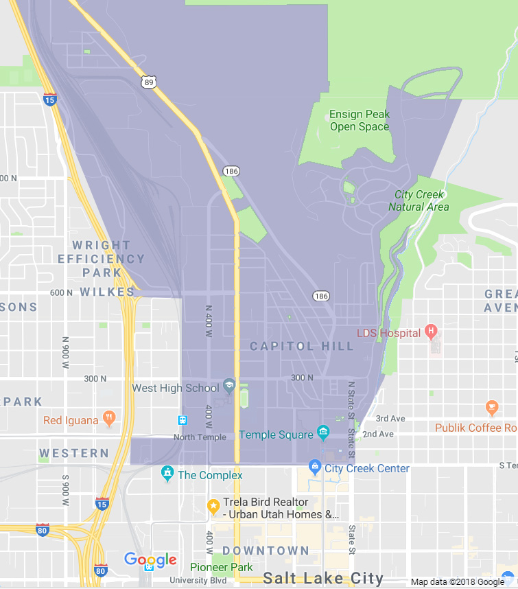 Capitol Hill Map Salt Lake City